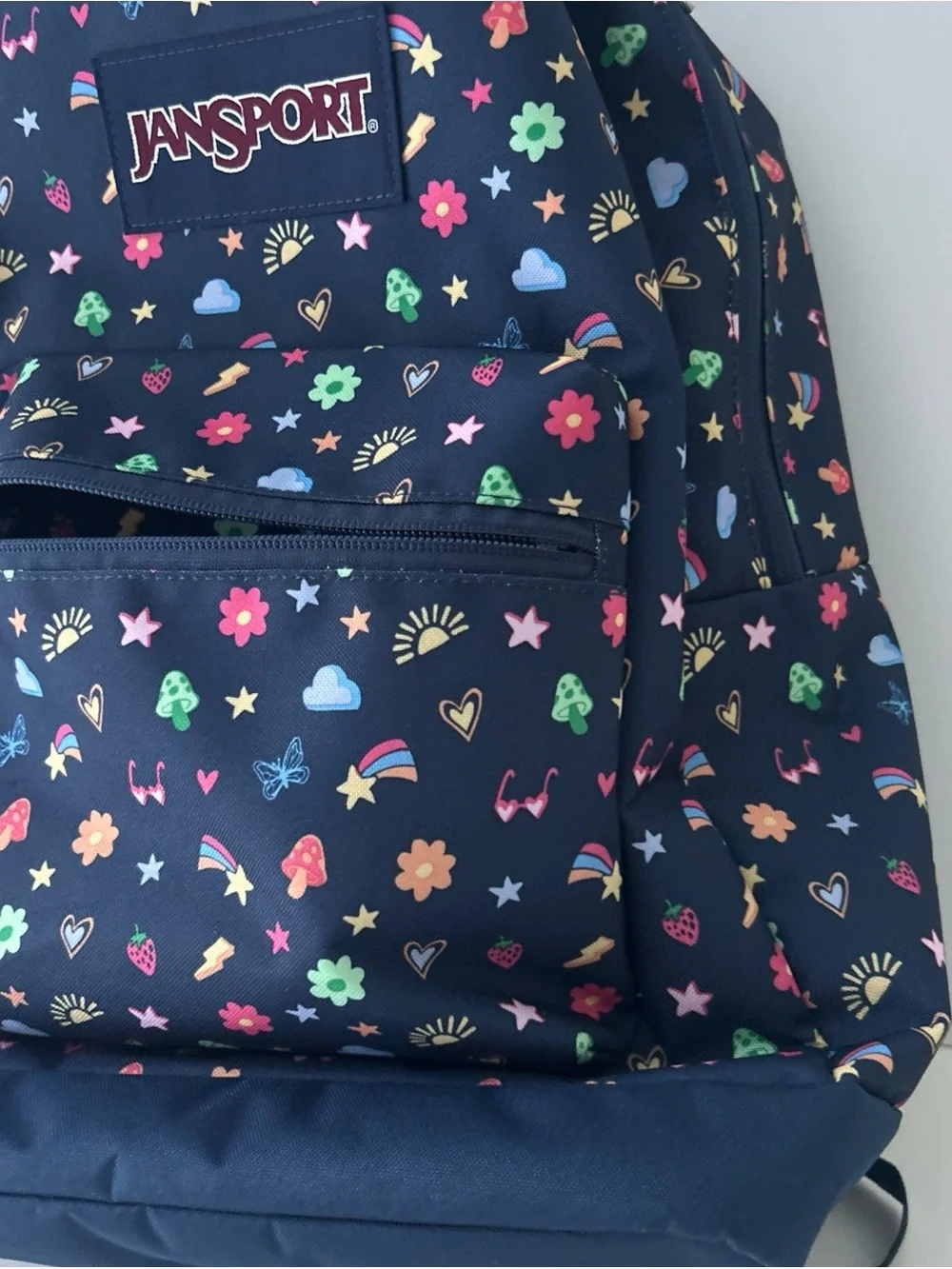 17” JanSport Kids' Navy Rainbow Icons Electric Backpack Like New WOT - Picture 5 of 16